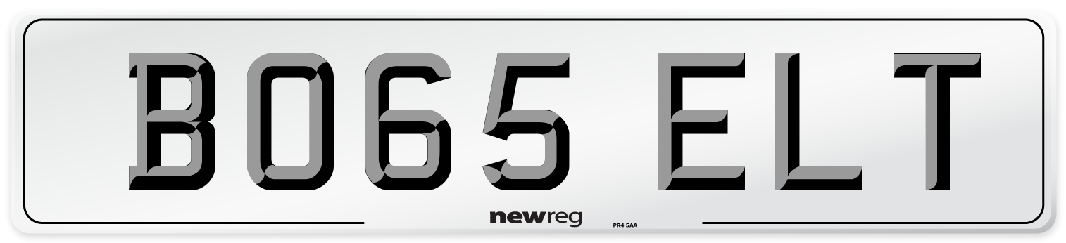 BO65 ELT Number Plate from New Reg